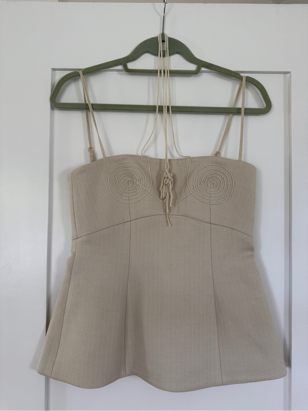NWT - Clea Alli Women’s Beige Embroidered Bustier Top